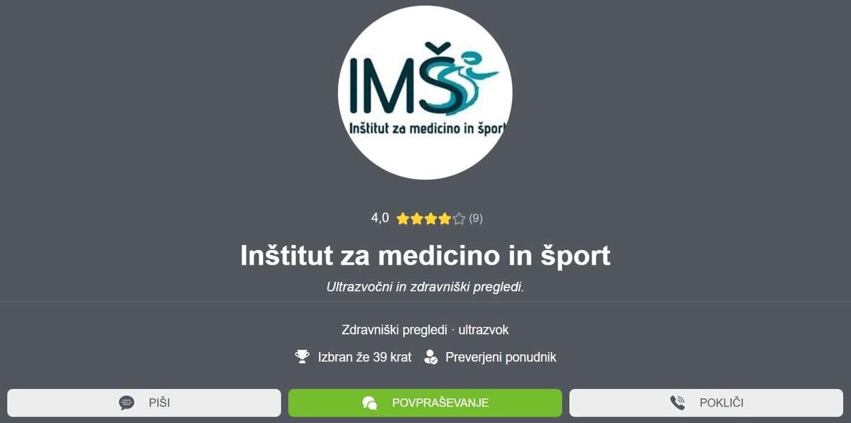 Ponudnik meseca: Inštitut za medicino in šport
